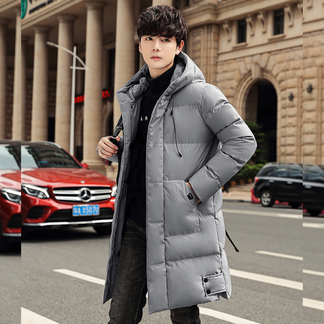 Long mens bubble coat on sale