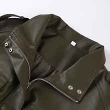 Load image into Gallery viewer, Semi-cropped Faux Leather Jacket
