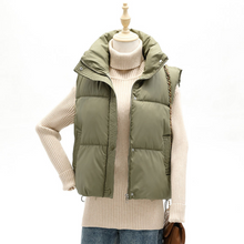 Load image into Gallery viewer, Soft Faux Leather Puffer Vest
