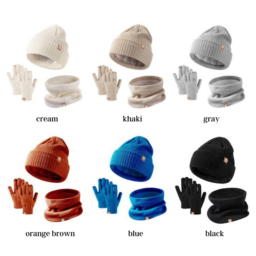 Kiddie Warmer Set (Beanie, Gloves, Neck Warmer) Plain