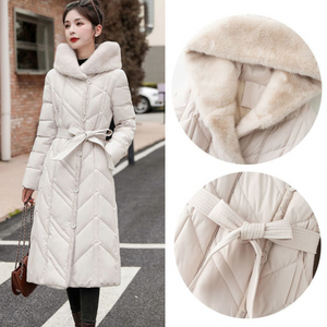 Fur Collared Long Bubble Jacket