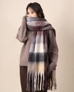Plaid Tassel Scarf