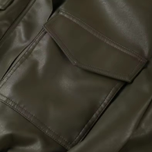 Load image into Gallery viewer, Semi-cropped Faux Leather Jacket
