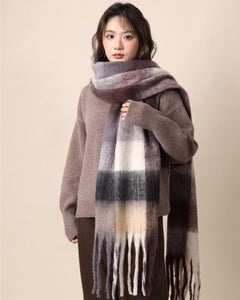 Plaid Tassel Scarf