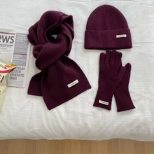 Load image into Gallery viewer, Knit Set (Beanie, Scarf &amp; Gloves)
