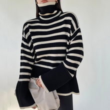 Load image into Gallery viewer, Loose Striped Turtleneck
