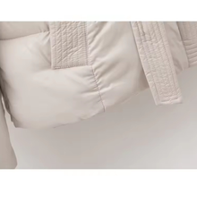 Load image into Gallery viewer, Short Belted Hooded Puffer Jacket
