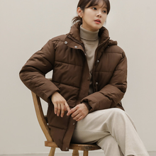 Load image into Gallery viewer, Belted Puffer Jacket with Hood
