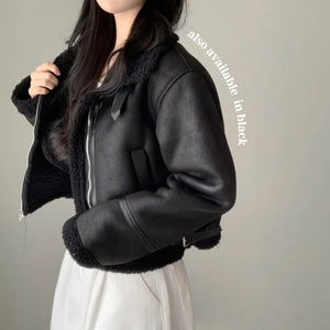 High Neck Soft Leather Jacket