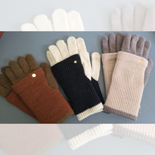 Load image into Gallery viewer, Two-tone Knit Gloves
