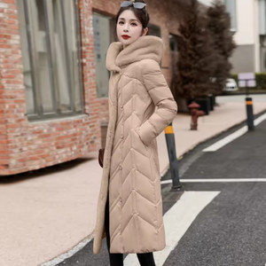 Fur Collared Long Bubble Jacket