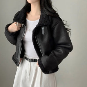 High Neck Soft Leather Jacket