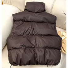 Load image into Gallery viewer, Soft Faux Leather Puffer Vest
