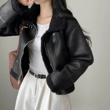 Load image into Gallery viewer, High Neck Soft Leather Jacket
