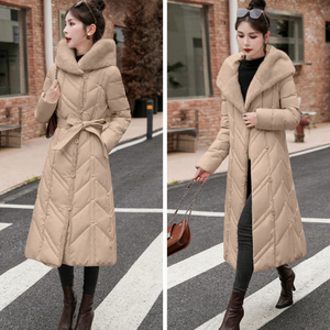 Fur Collared Long Bubble Jacket