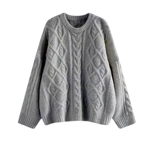 Roundneck Cable Knit Sweater