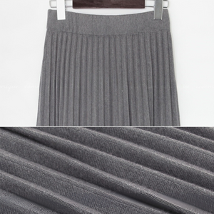 Pleated Knit Skirt