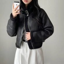 Load image into Gallery viewer, High Neck Soft Leather Jacket
