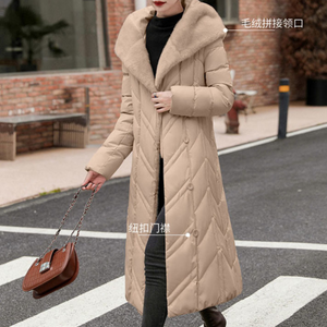 Fur Collared Long Bubble Jacket