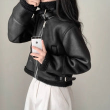 Load image into Gallery viewer, High Neck Soft Leather Jacket
