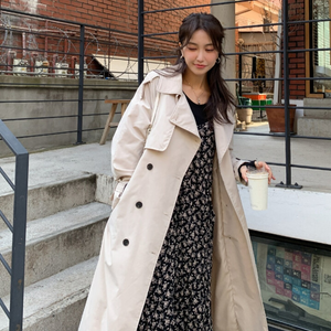 Long Raglan Trench Coat