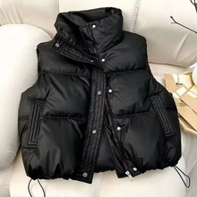 Load image into Gallery viewer, Soft Faux Leather Puffer Vest

