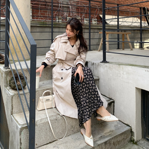 Long Raglan Trench Coat