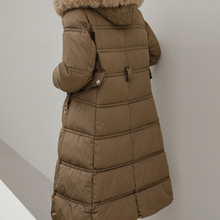 Load image into Gallery viewer, Belted Long Bubble Jacket with Faux Fur
