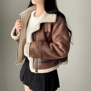 High Neck Soft Leather Jacket