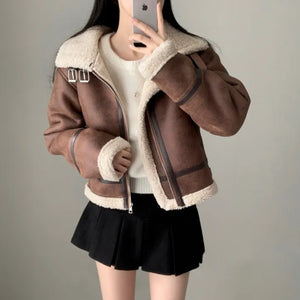High Neck Soft Leather Jacket