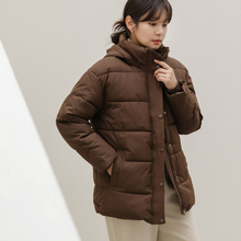 Load image into Gallery viewer, Belted Puffer Jacket with Hood
