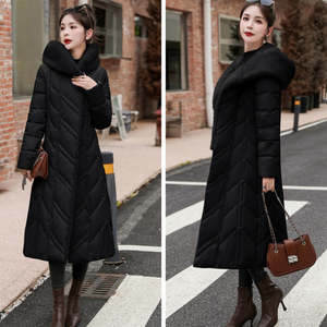 Fur Collared Long Bubble Jacket