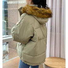 Load image into Gallery viewer, Oversized Puffer with Fur Hood
