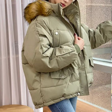 Load image into Gallery viewer, Oversized Puffer with Fur Hood
