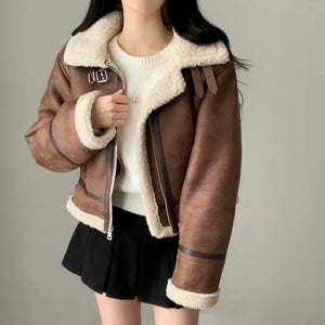 High Neck Soft Leather Jacket