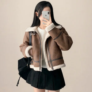 High Neck Soft Leather Jacket