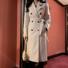 Load image into Gallery viewer, Double breasted Long Wool Coat
