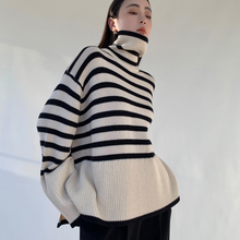 Load image into Gallery viewer, Loose Striped Turtleneck
