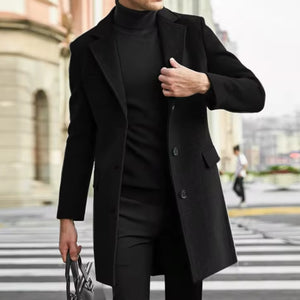 Classic Wool Blend Coat - Men