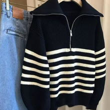 Load image into Gallery viewer, Striped Collar Sweater
