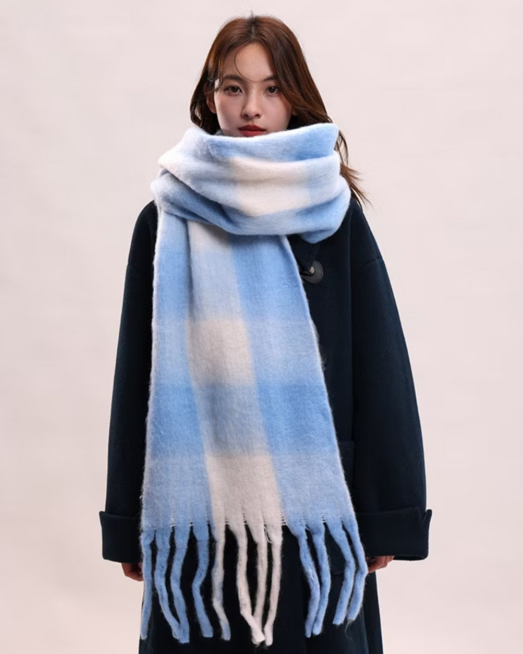 Plaid Tassel Scarf