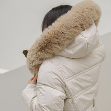 Load image into Gallery viewer, Belted Long Bubble Jacket with Faux Fur
