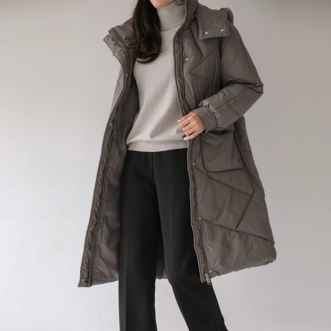 Long Straight Bubble Jacket