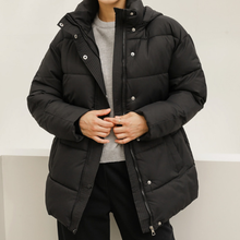 Load image into Gallery viewer, Belted Puffer Jacket with Hood

