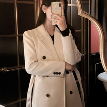 Load image into Gallery viewer, Double breasted Long Wool Coat
