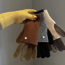 Load image into Gallery viewer, Two-tone Knit Gloves
