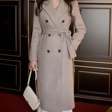 Load image into Gallery viewer, Double breasted Long Wool Coat
