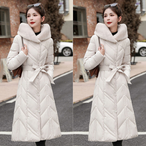 Fur Collared Long Bubble Jacket