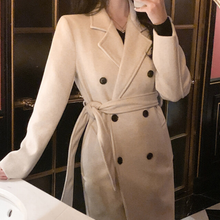 Load image into Gallery viewer, Double breasted Long Wool Coat
