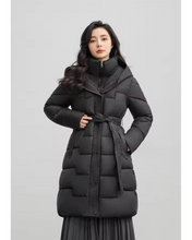 Load image into Gallery viewer, Long Bubble Jacket with Cinched Waist

